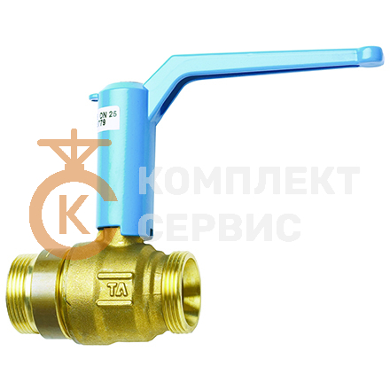 Кран шаровой стандартнопроходной TA 500, латунный AMETAL, PTFE, под приварку, PN25, рычаг, с накидной гайкой смотреть фото
