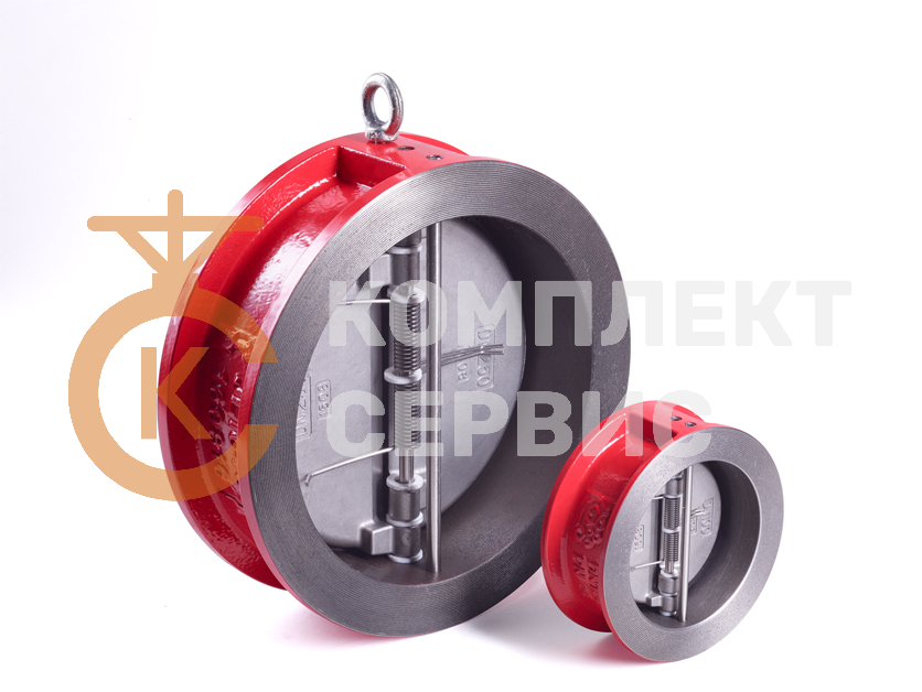 Клапан обратный двухстворчатый RUSHWORK 400 чугунный межфланцевый, PN16 смотреть фото