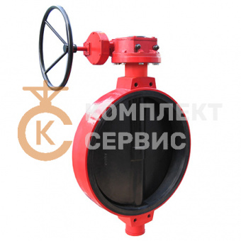 Затвор дисковый поворотный XUROX 202WN R чугунный межфланцевый PN16 с редуктором фото